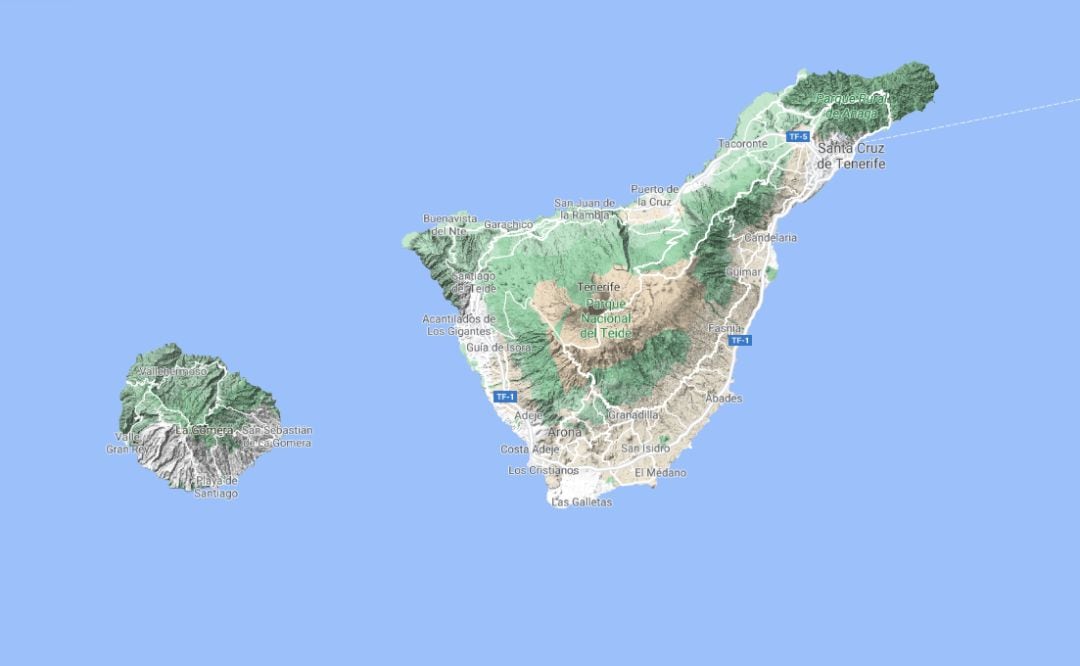 Mapa de Tenerife.