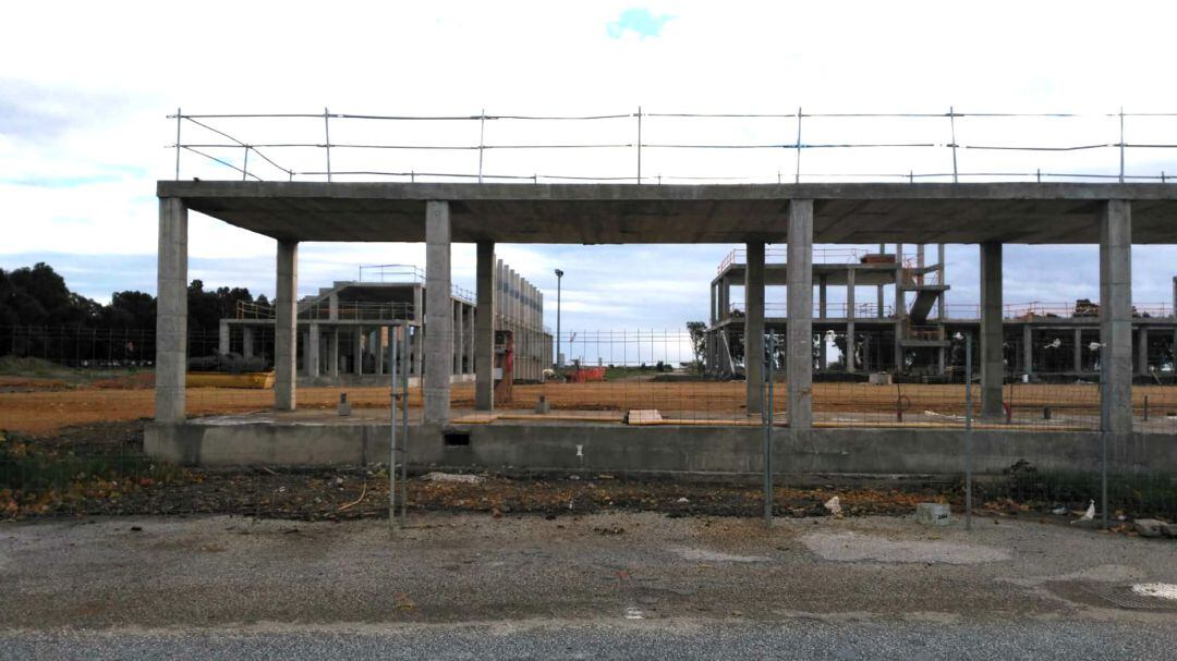 Obras paralizadas de la academia del Málaga