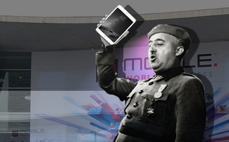 Franco, en una imagen ficticia de la clausura del Mobile World Congress.