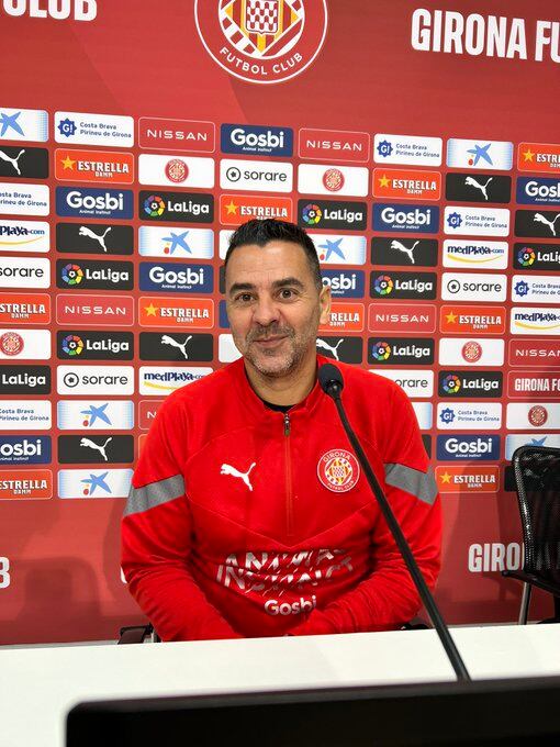 Míchel Sánchez a la roda de premsa prèvia a la tornada de la Lliga.