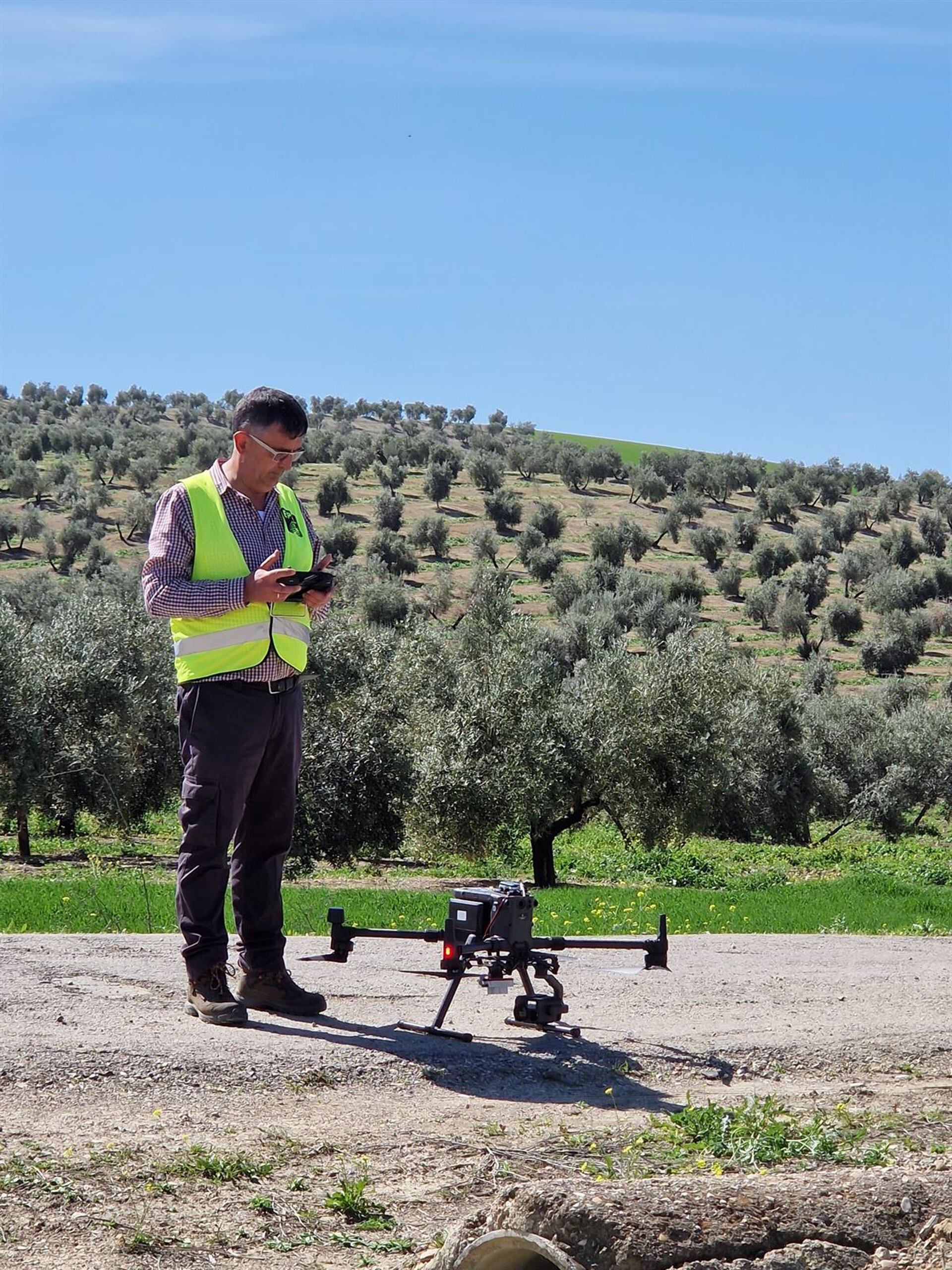 Preparación de un dron para tomar datos sobre cultivo de olivar