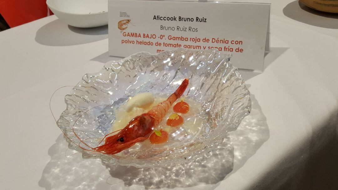 Plato ganador, en la edición de 2018, elaborado por el chef Bruno Ruiz, de Dénia.