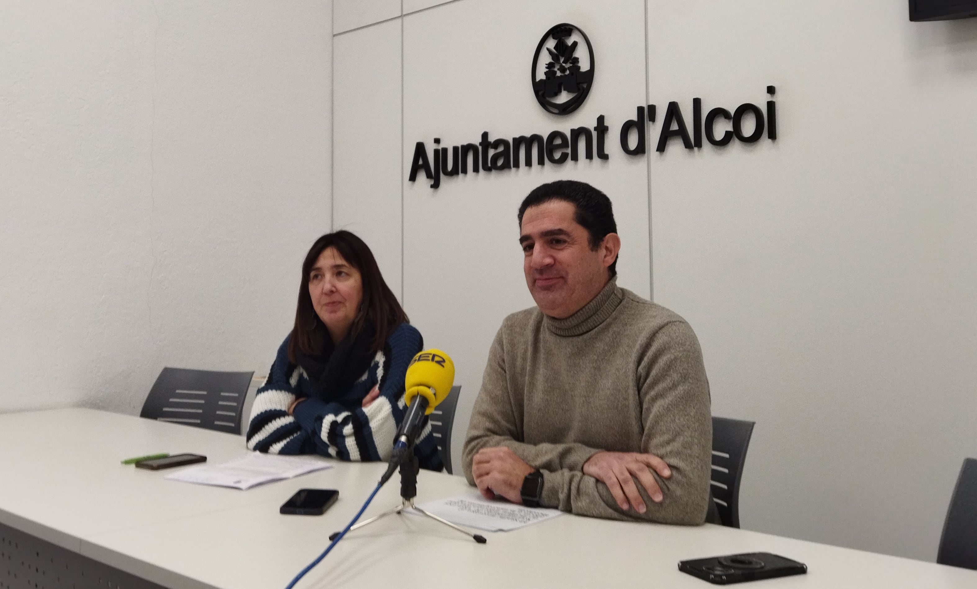 Teresa Sanjuán, edil de Patrimonio, y Antonio Francés, alcalde de Alcoy.