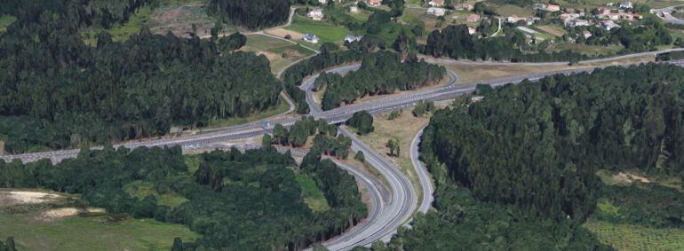 Enlace de la autopista en Bergondo