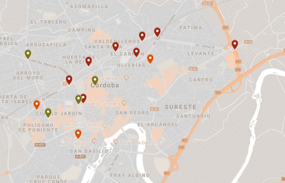 Previsualización Mapa Interactivo sobre tráfico rodado en Córdoba capital