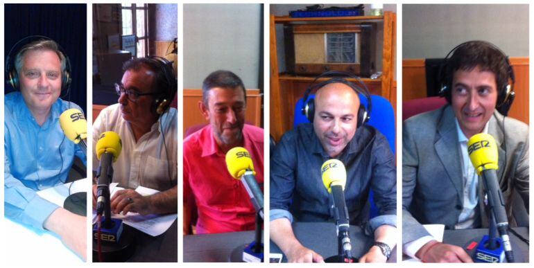 Francisco Cañizares (PP), Fernando Mora (PSOE), Alejandro Ávila (IU), José García (Podemos) y Ángel Ligero ( Ciudadanos) en La Ventana de Castilla- La Mancha