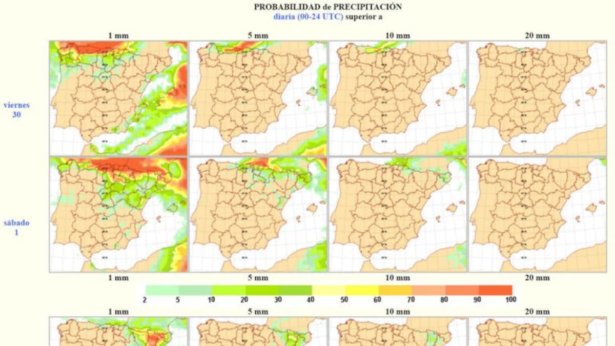 Temperaturas suaves durante el fin de semana con lluvias al norte y en Baleares