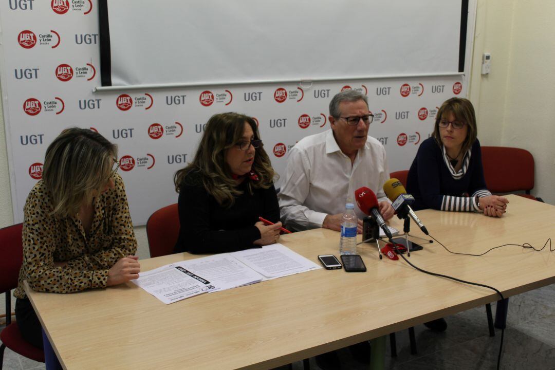 Francisco Estravís, durante la comparecencia del sindicato UGT