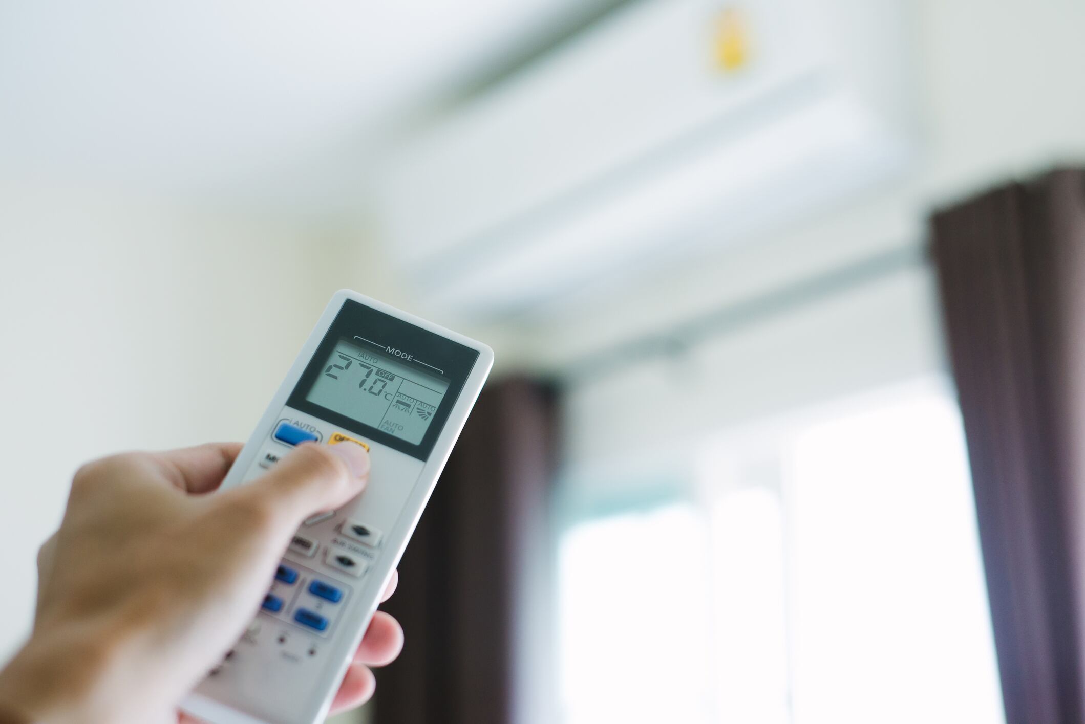 Air condition control by using remote control.