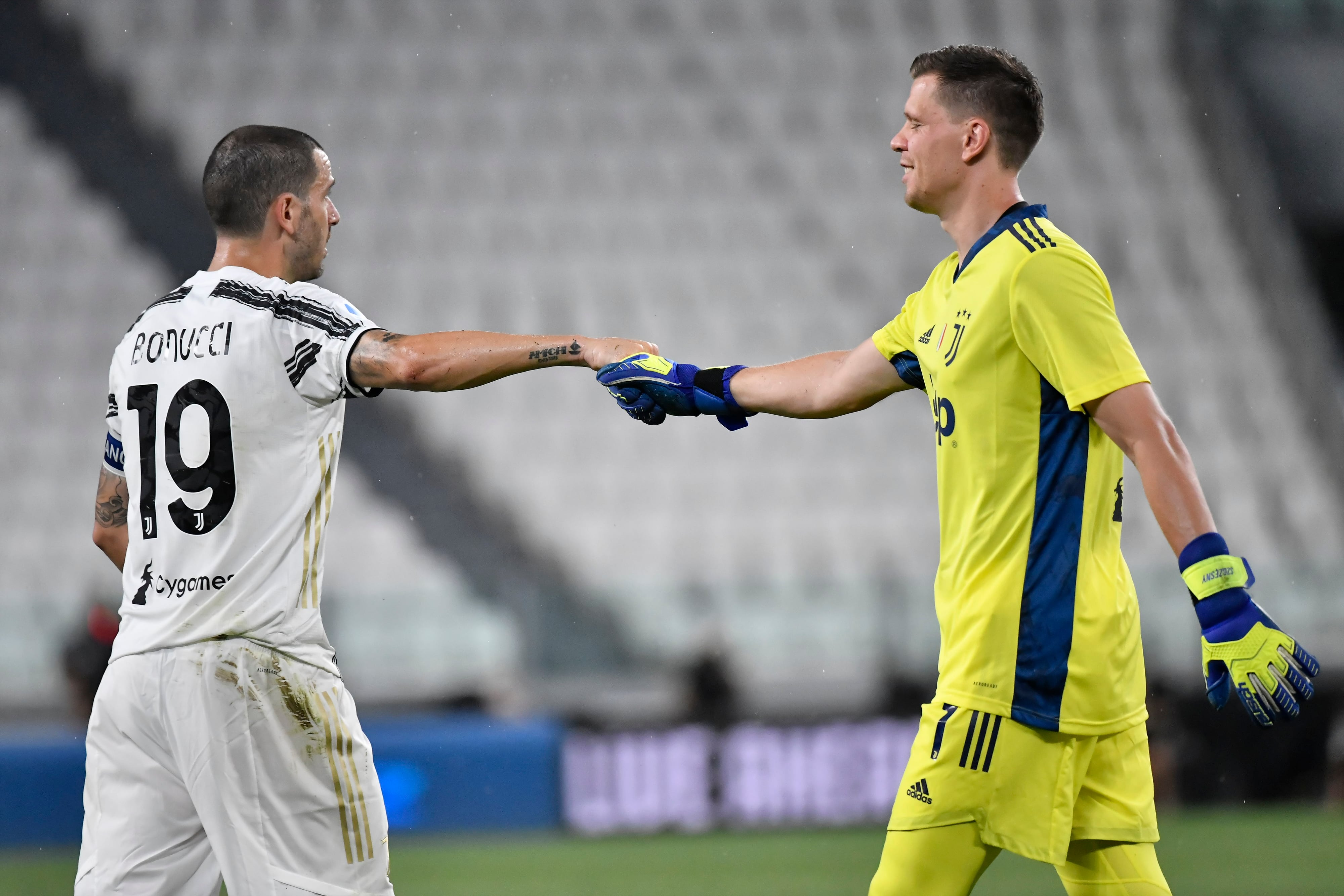 Bonucci y Szczesny, en un partido de la Juventus en la Serie A