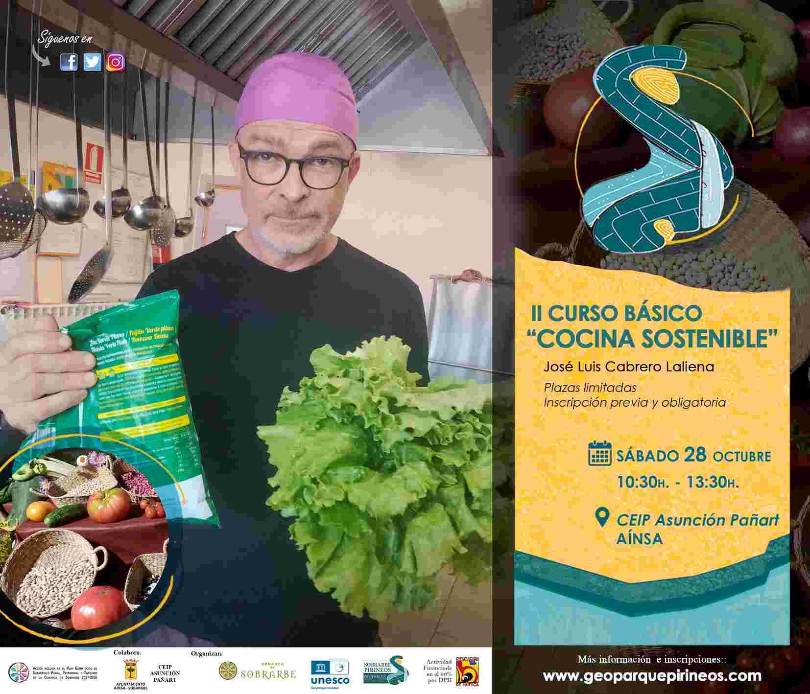 La cocina sostenible, la base de una, protagoniza un taller organizado por el Geoparque Sobrarbe-Pirineos