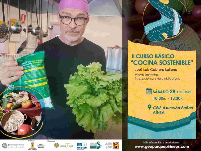 La cocina sostenible, la base de una, protagoniza un taller organizado por el Geoparque Sobrarbe-Pirineos