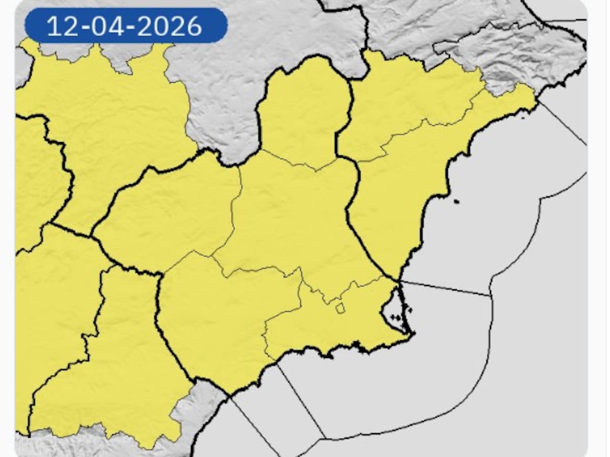 La AEMET activa avisos amarillos por lluvias en toda la Región este domingo