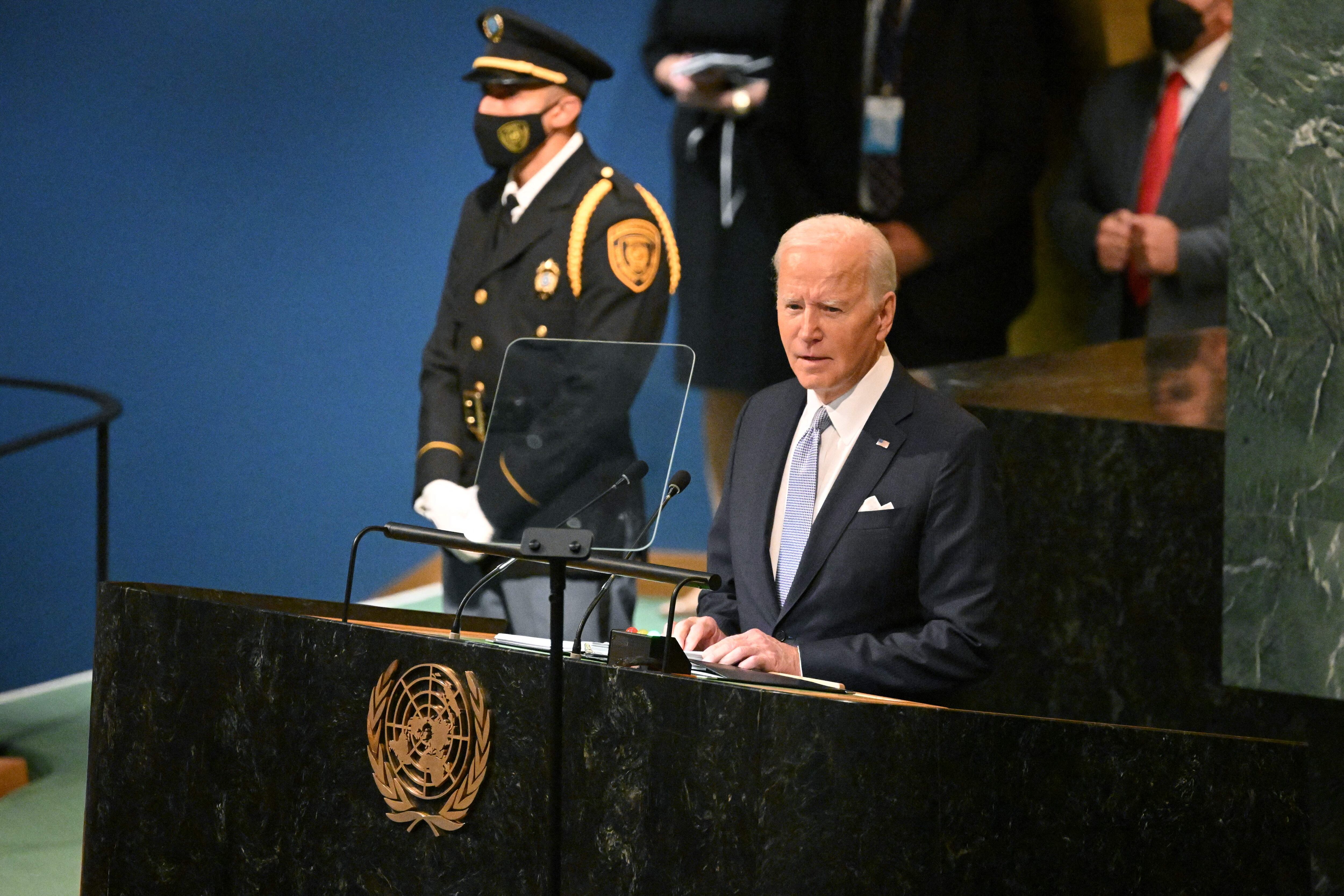 El presidente de Estados Unidos, Joe Biden, durante su discurso ante Naciones Unidas