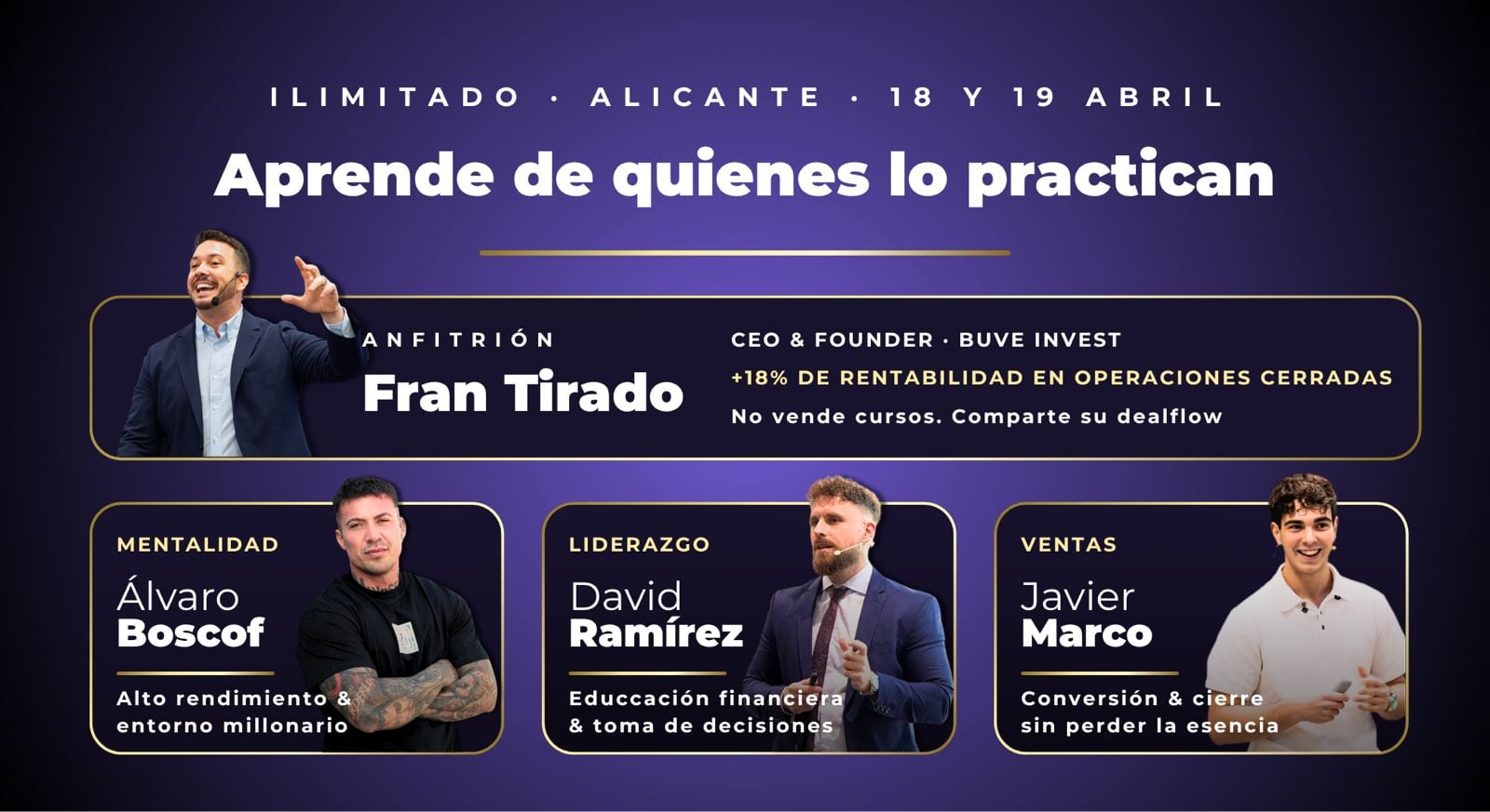 ILIMITADO Alicante es el evento de inversión inmobiliaria organizado por Buve Invest