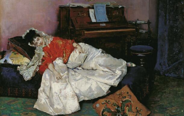 Imagen de la obra 'La lectura (Aline Masson)' de Raimundo de Madrazo