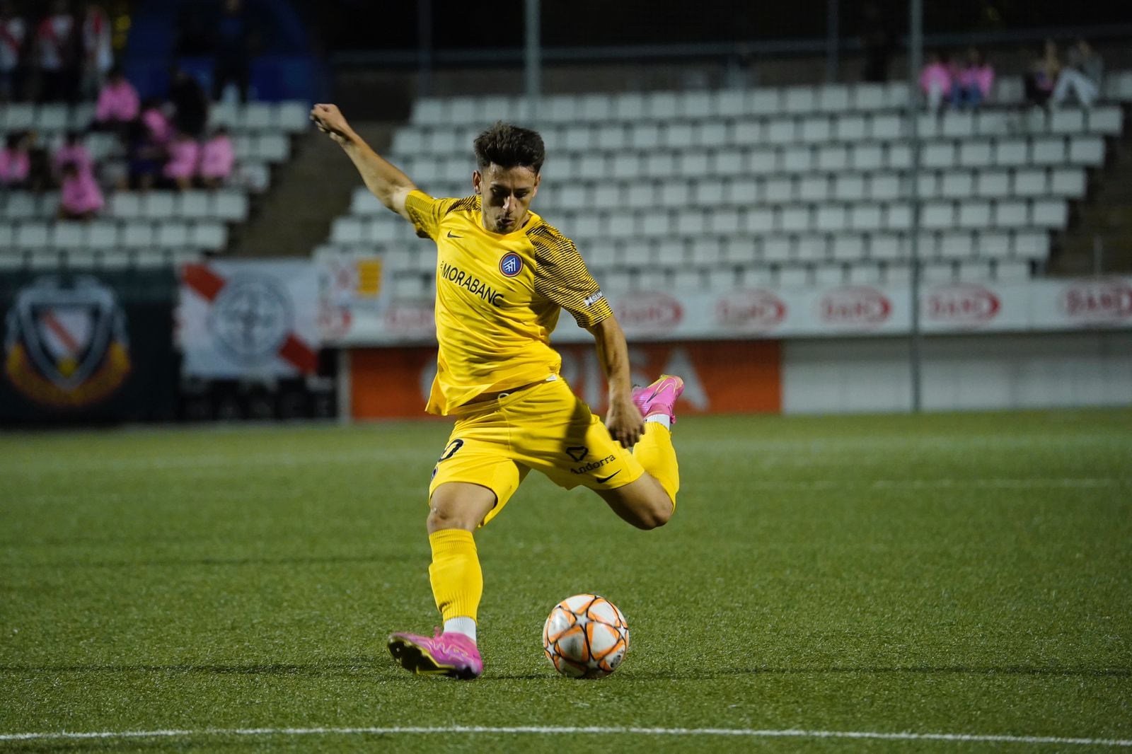 Ivan Gil, autor del gol de la victòria de l'FC Andorra contra l'Hospitalet en la semifinal de la Copa Catalunya disputada aquest dimecres.