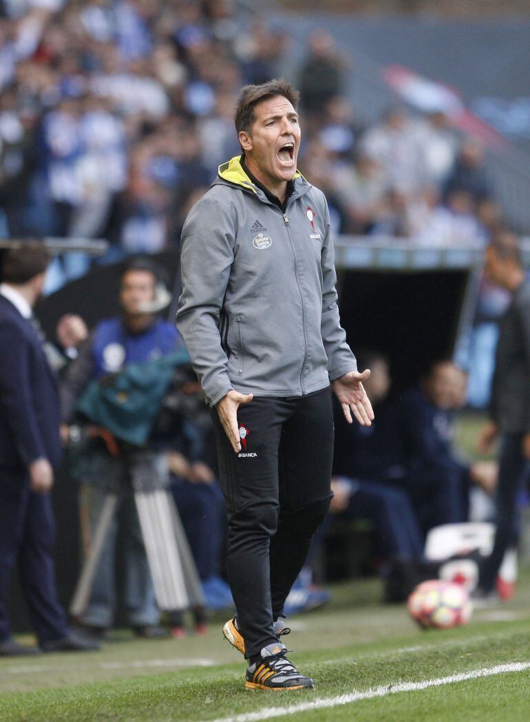 Eduardo Berizzo, durante el partido de la novena jornada de LaLiga disputado frente al Deportivo 