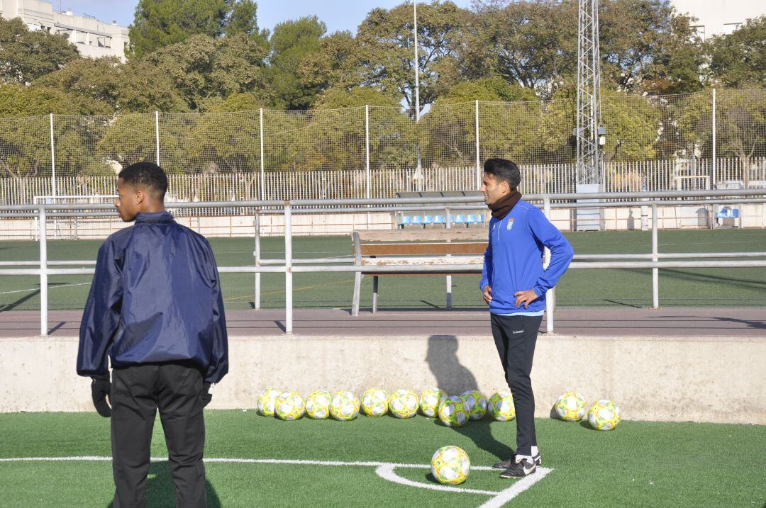 Ramón Verdu durante un entrenamiento con el Xerez C