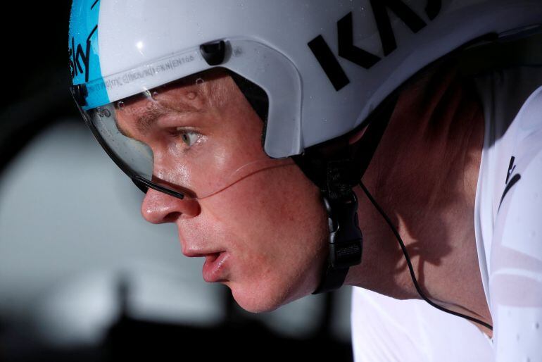 Chris Froome, antes de tomar la salida en la primera etapa del Tour 