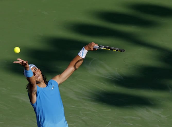 Rafa Nadal, durante el partido ante Becker