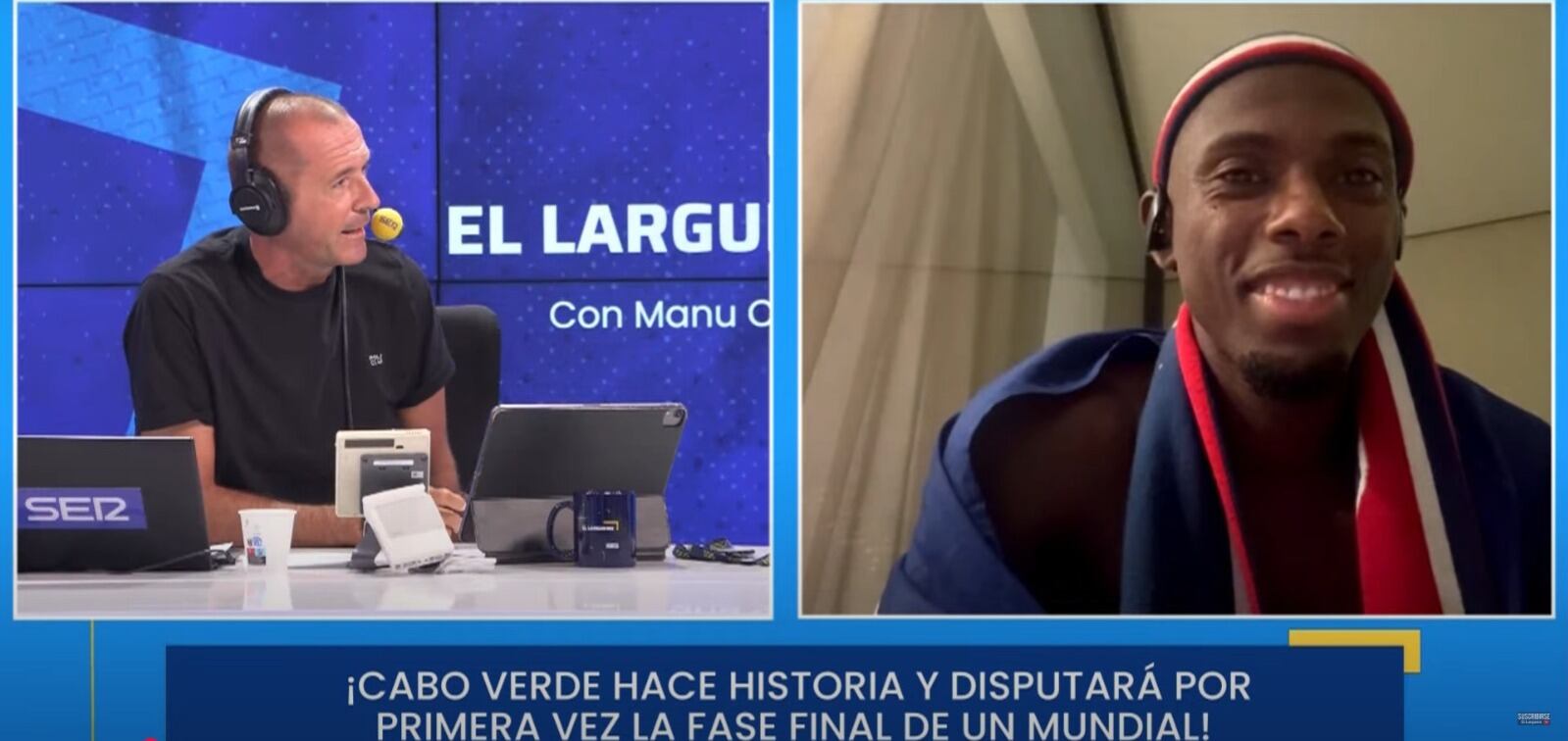 Heri Tavares(d) durante la entrevista con Manu Carreño(i)
