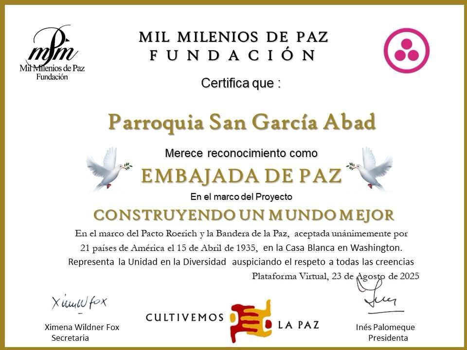 Título Mil Milenios de Paz.