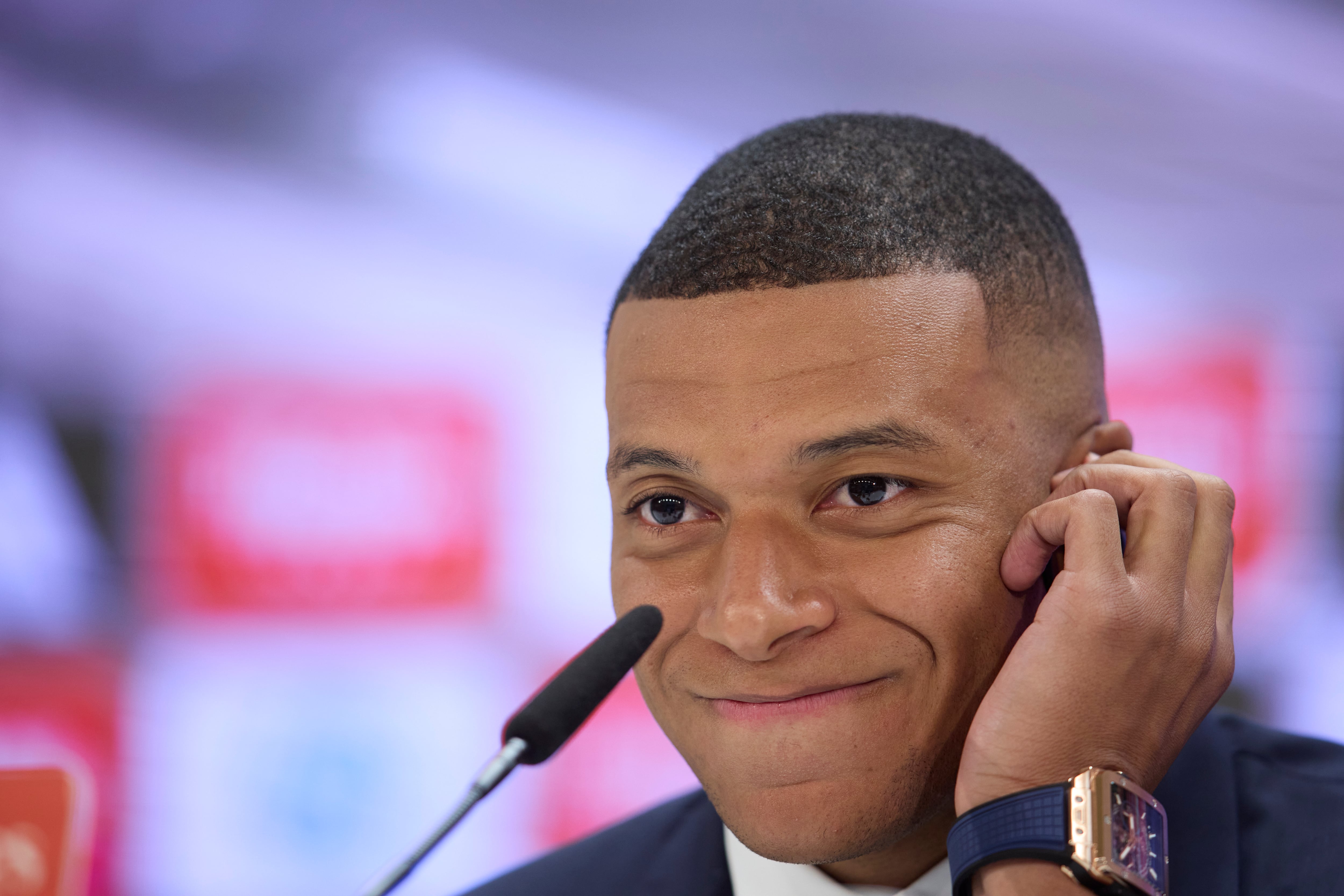 Kylian Mbappé, durante su presentación como nuevo jugador del Real Madrid