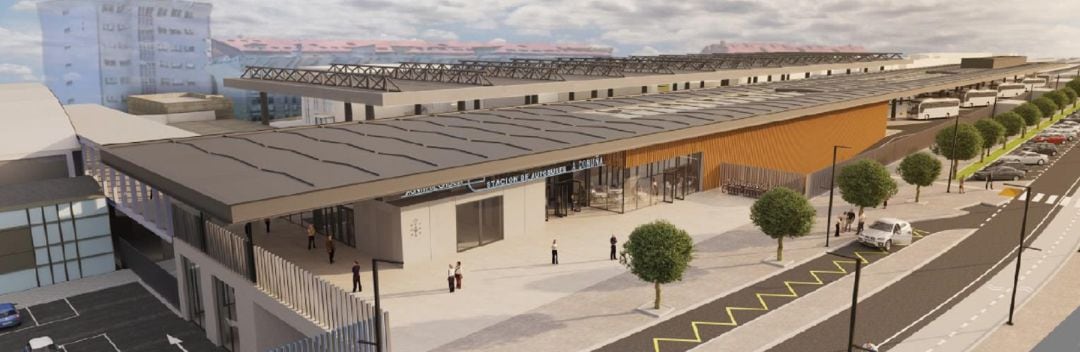 Recreación de la estación intermodal de A Coruña