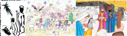 Dibujos premiados en el Concurso Tarjetas Navideñas