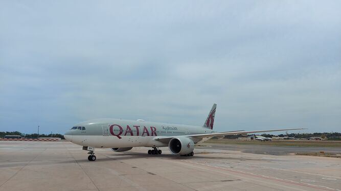 Avión de Qatar Airways en Málaga