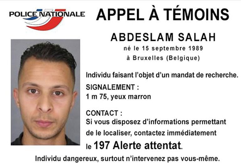 Ficha policial de Abdeslam Salah.