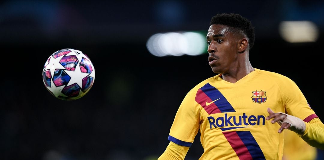 Junior Firpo, durante el partido ante el Nápoles de Champions League