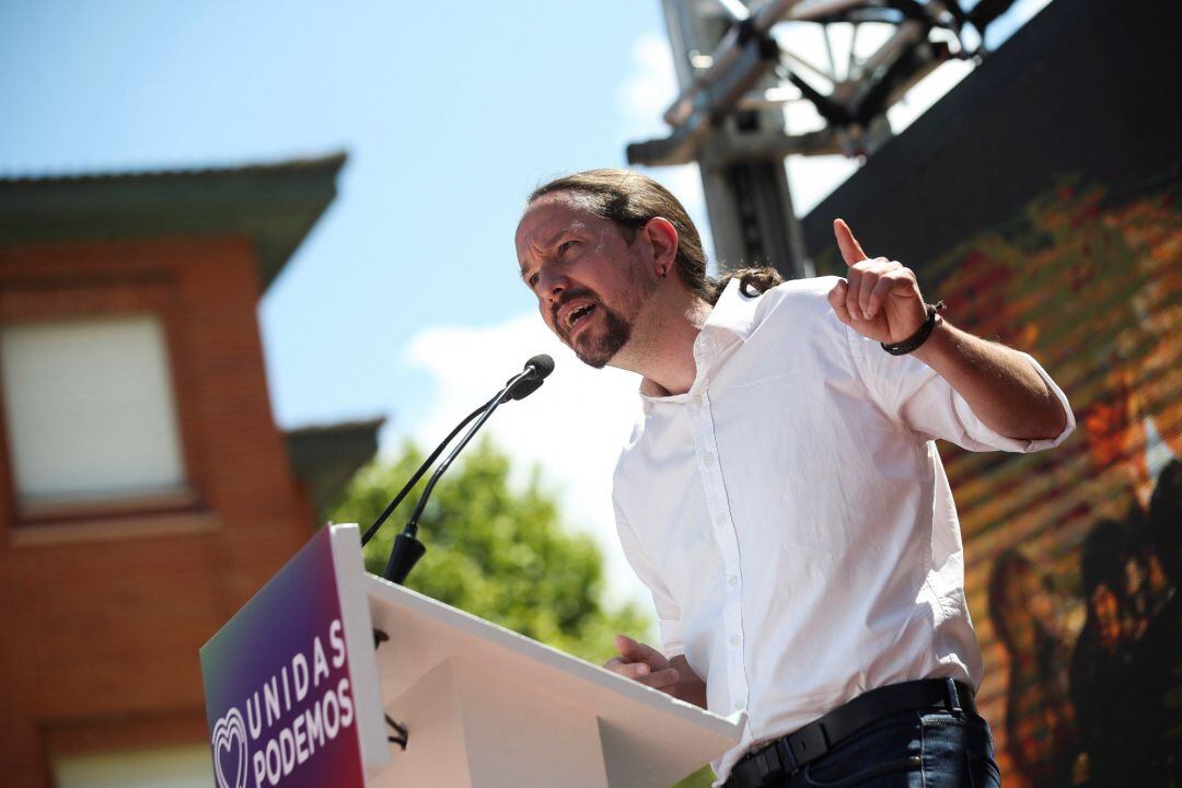 El candidato de Unidas Podemos a la presidencia de la Comunidad de Madrid, Pablo Iglesias