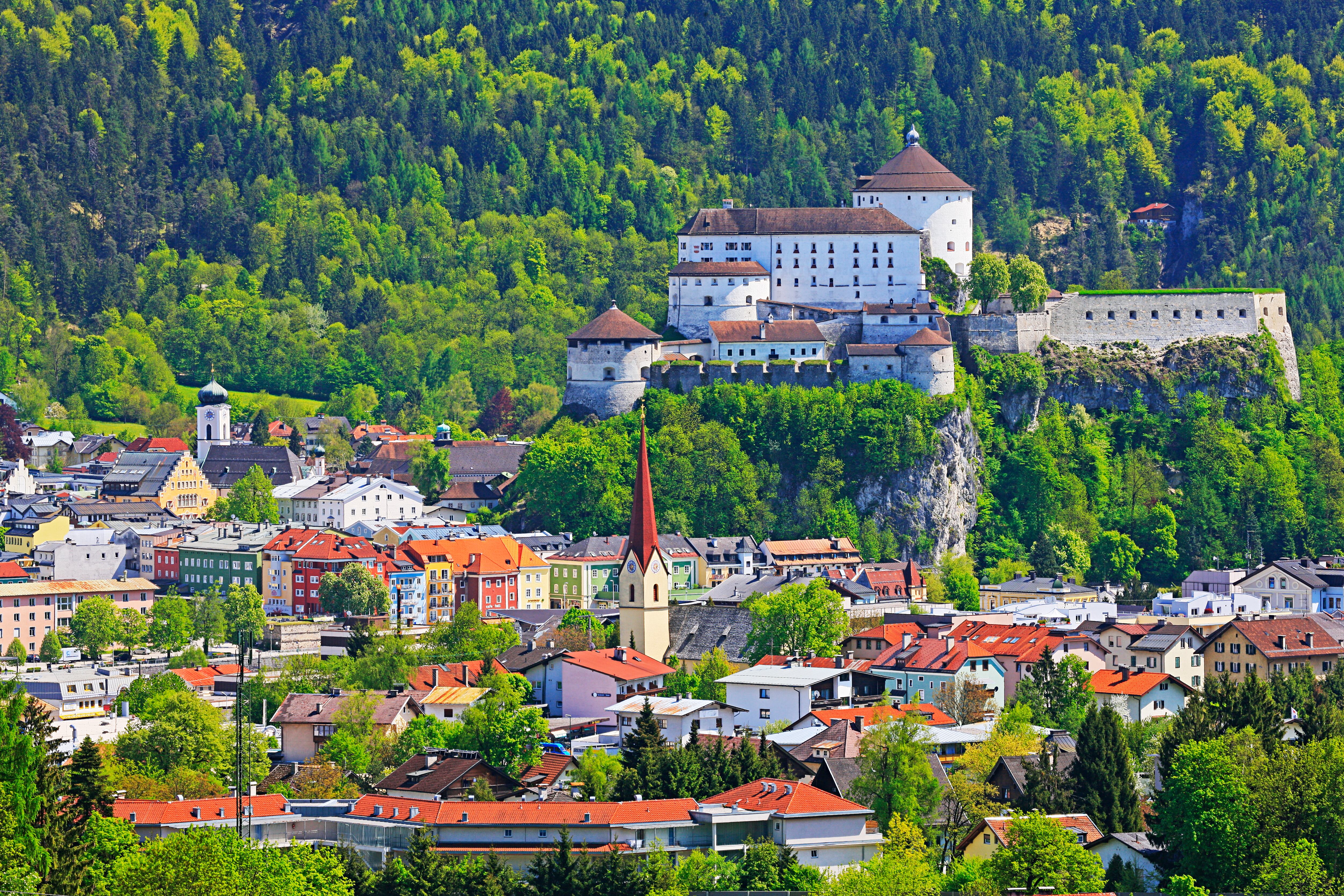 La fortaleza del pueblo Kufstein en Austria. Getty Images.