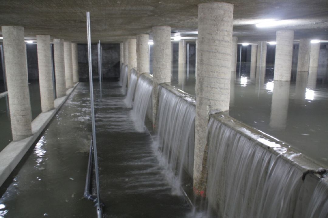 Imagen reciente del depósito de tormentas de la calle Eugenia Viñes de València