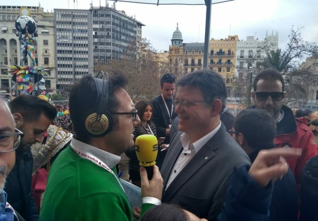 El president Ximo Puig durante su entrevista en directo en Hora 14