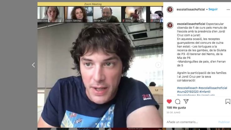 El xef Jordi Cruz, convidat a la festa de fi de curs d'una escola de Santpedor