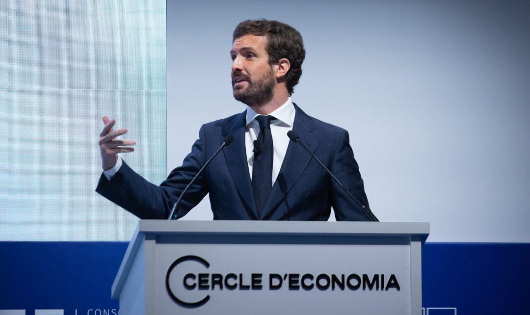 El presidente del PP, Pablo Casado, interviene en la Reunión Anual del Cercle d&#039;Economia.