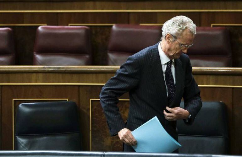 El exministro Pedro Morenés, en el Congreso de los Diputados.