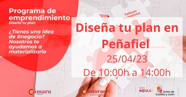 Cartel de la acción 'Diseña tu plan' en Peñafiel