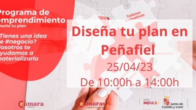 Cartel de la acción 'Diseña tu plan' en Peñafiel