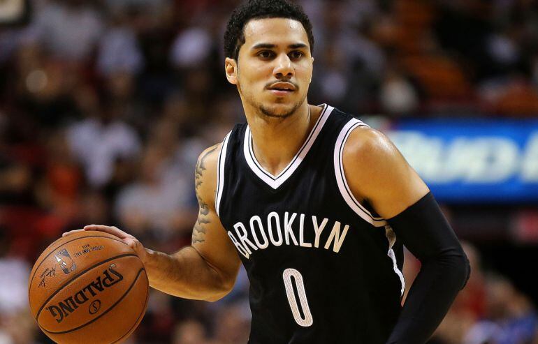 El base Shane Larkin, durante un partido con los Brooklyn Nets de la NBA.