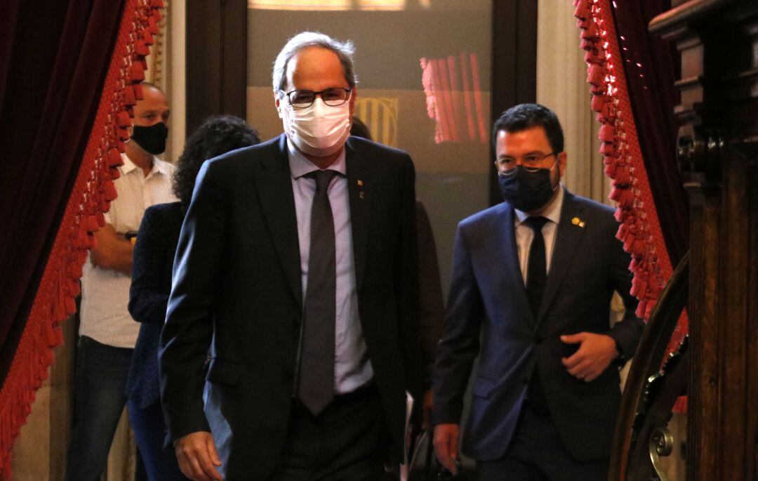 Quim Torra i Pere Aragonès al Parlament el darrer debat de política general