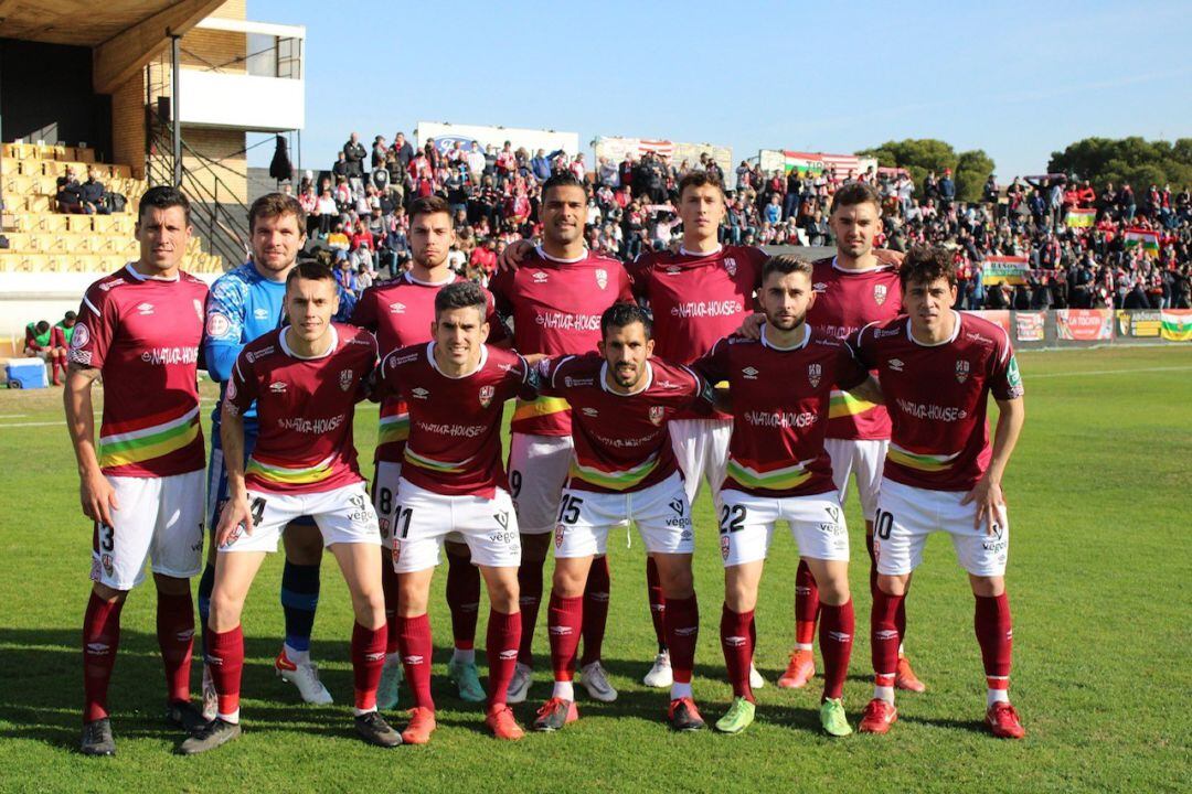 Once de la UD Logroñés en Tudela.