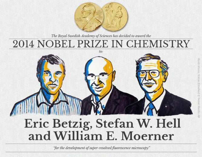 Retrato de los tres ganadores del Nobel en Química