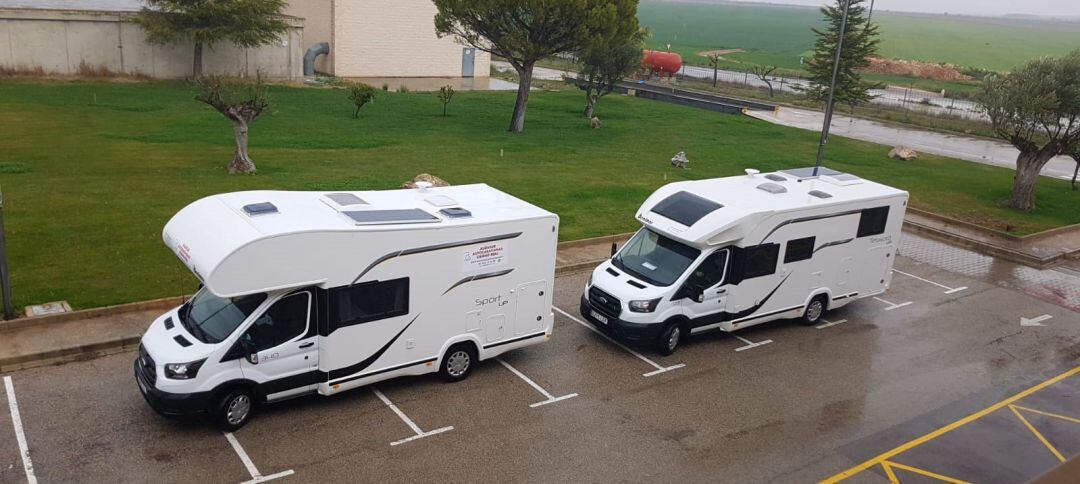 Imagen de las autocaravanas donde residen los trabajadores