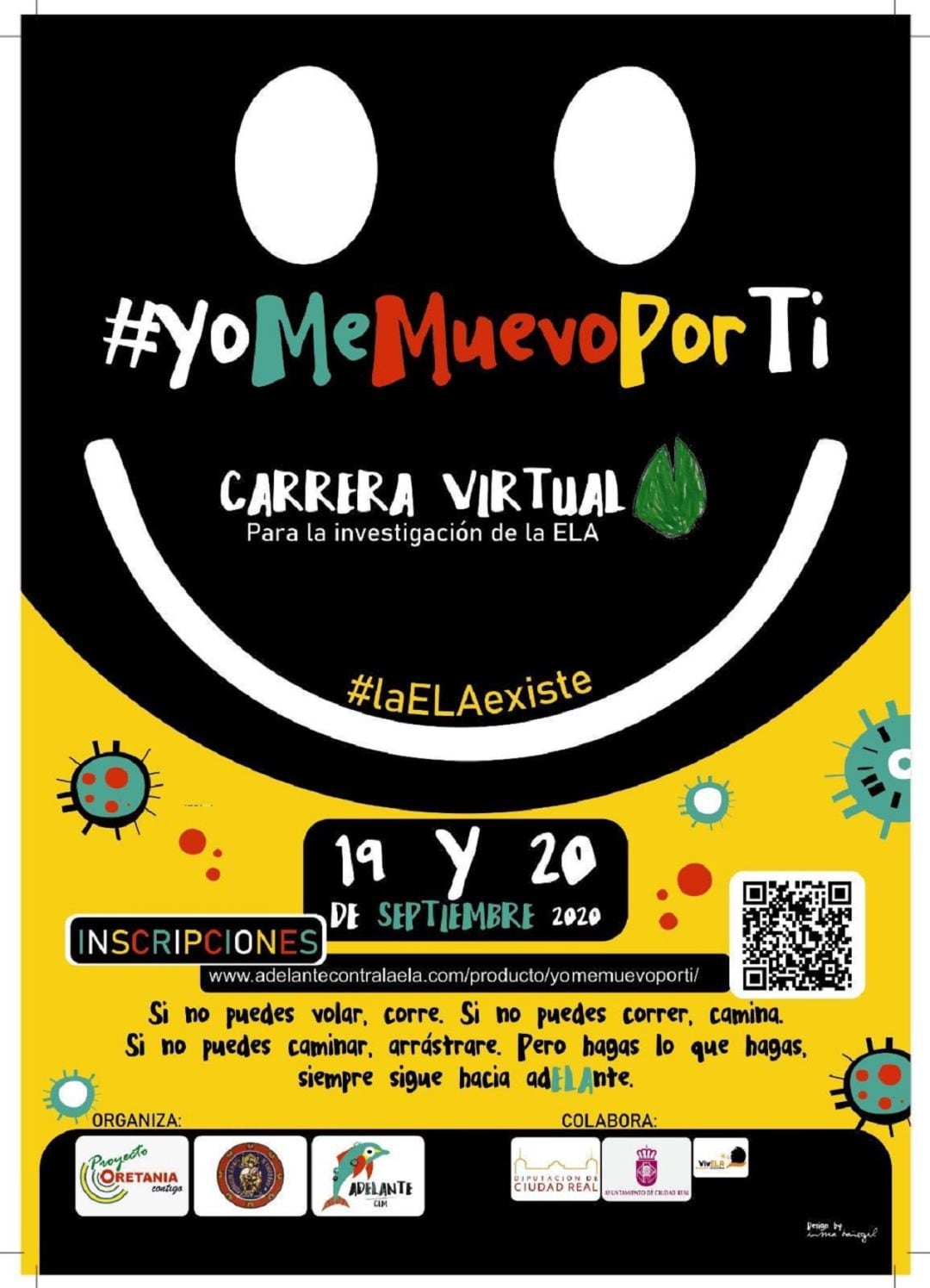 Cartel anunciador de la carrera virtual #Yo me muevo por ti