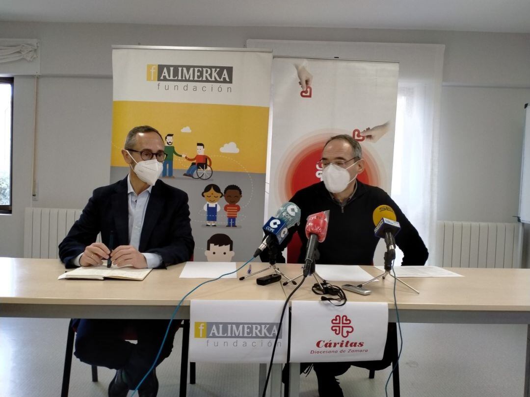 Antonio Blanco, Director de la Fundación Alimerka, y Antonio Martin, Director de Cáritas en Zamora