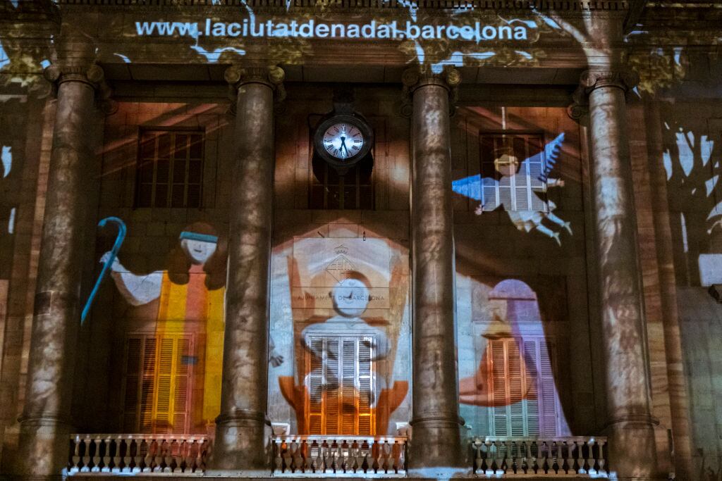 Videomapping proyectado el año pasado en la plaza de Sant Jaume.